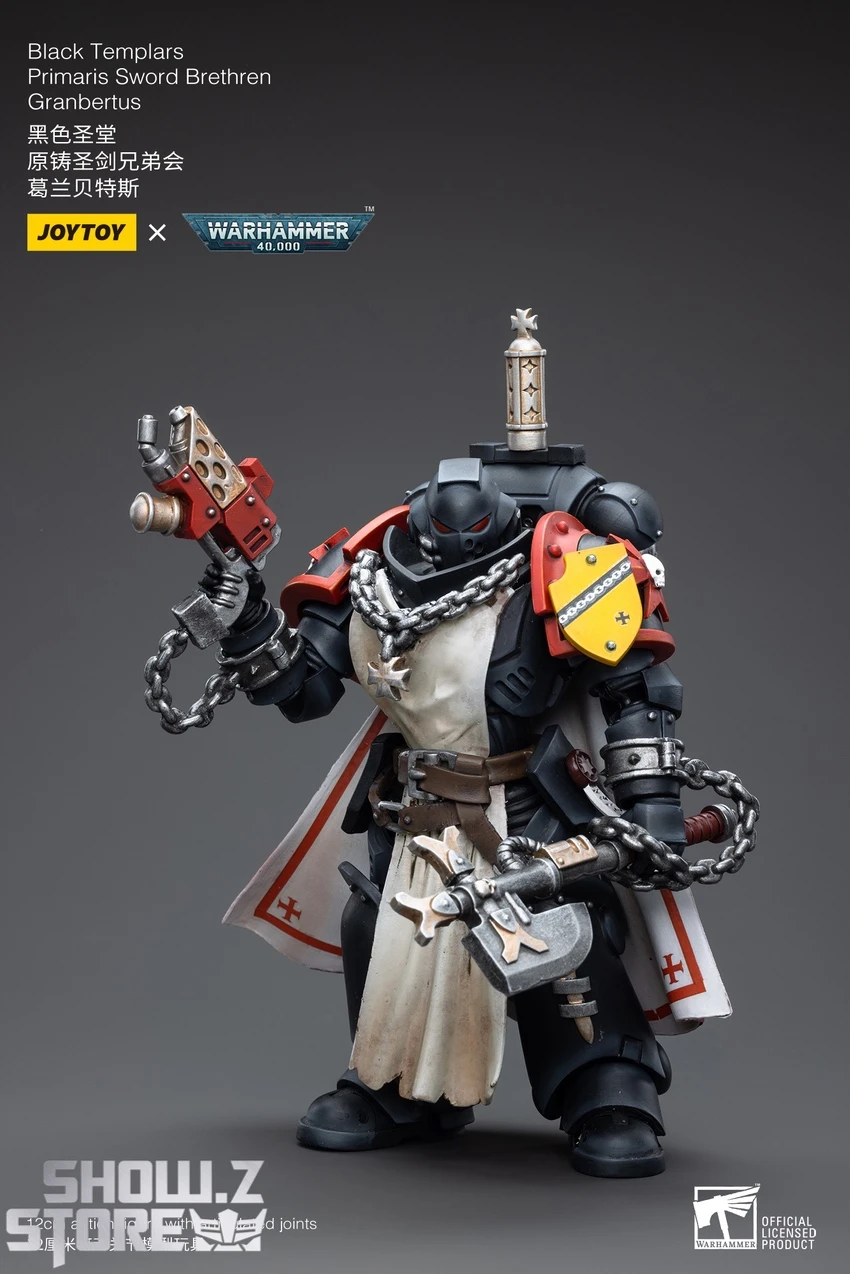 JoyToy Source 1/18 Warhammer 40K Black Templars Primaris Sword Brethren Granbertus 9 JoyToy Source 1/18 Warhammer 40K Black Templars Primaris Sword Brethren Granbertus - Image 7