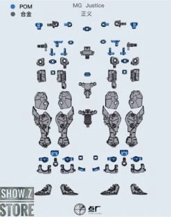 Point Factory Studio PFS02-2 Metal Parts For Bandai MG ZGMF-X09A Justice Gundam -Happy Toy Store 9916c95103