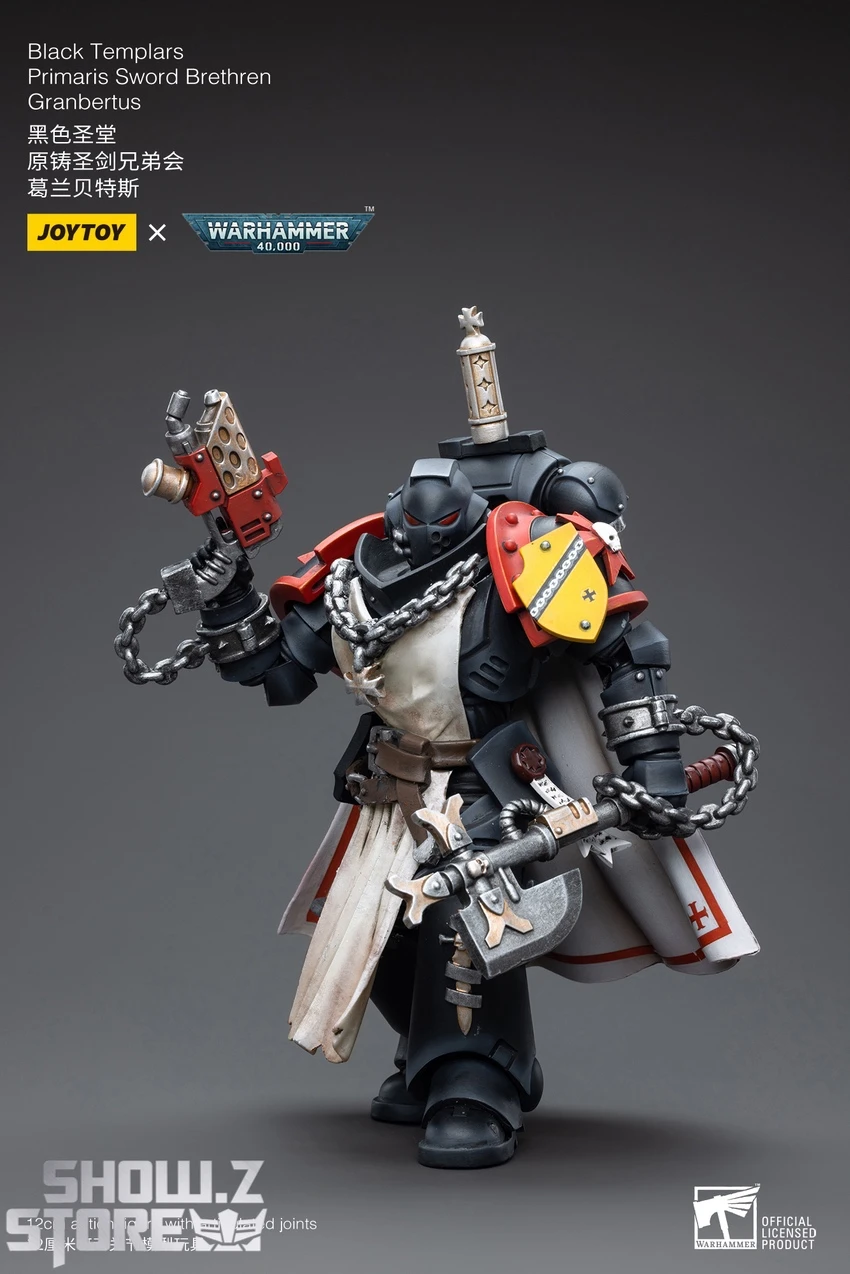 JoyToy Source 1/18 Warhammer 40K Black Templars Primaris Sword Brethren Granbertus 5 JoyToy Source 1/18 Warhammer 40K Black Templars Primaris Sword Brethren Granbertus - Image 3