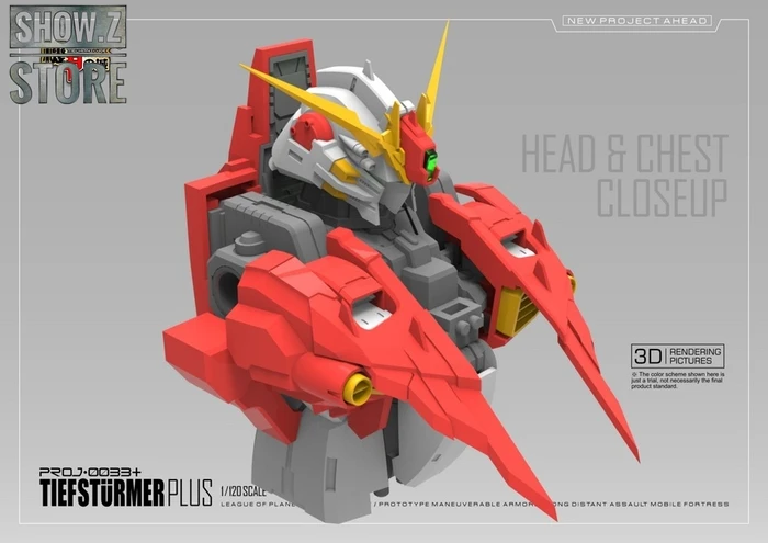 Mechanicore Hobby Studio 1/120 PROJ-0033+ 2.0 MSA-0011(Bst)303E Deep Striker Gundam Tief Sturmer Plus Camouflage Red Standard Version 6 Mechanicore Hobby Studio 1/120 PROJ-0033+ 2.0 MSA-0011(Bst)303E Deep Striker Gundam Tief Sturmer Plus Camouflage Red Standard Version - Image 4