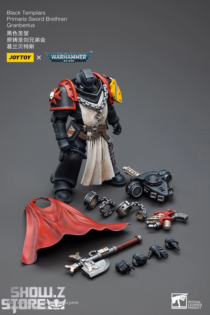 JoyToy Source 1/18 Warhammer 40K Black Templars Primaris Sword Brethren Granbertus 8 JoyToy Source 1/18 Warhammer 40K Black Templars Primaris Sword Brethren Granbertus - Image 6